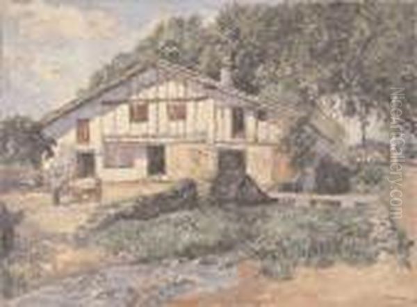 Maison Basque Oil Painting by Louis Floutier