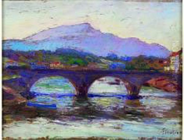 Le Pont De Saint Jean-de-luz Oil Painting by Louis Floutier