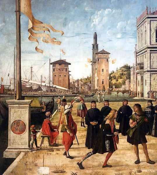 The Ambassadors Return to the English Court (detail) Oil Painting by Vittore Carpaccio