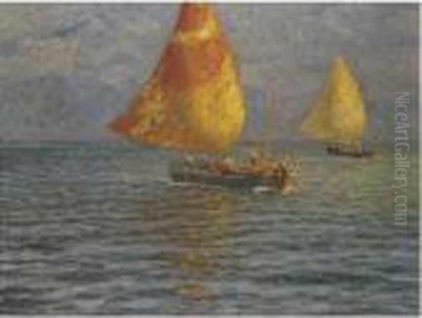 A Day's Sailing Oil Painting by Ugo Flumiani