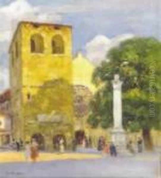 Veduta Di San Giusto Oil Painting by Ugo Flumiani