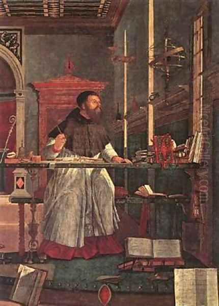 Carpaccio Vision of St Augustin detail1 Oil Painting by Vittore Carpaccio