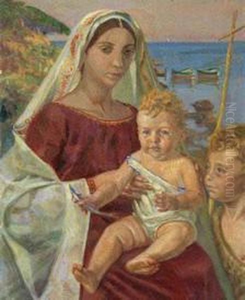 Madonna Con Bambino Oil Painting by Ruggero Focardi