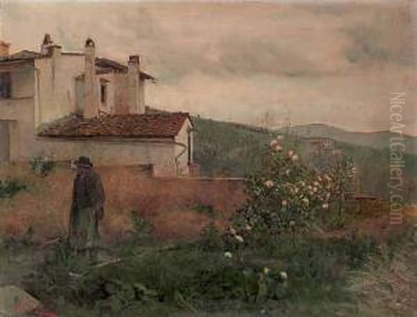 Passeggiata Autunnale Oil Painting by Ruggero Focardi