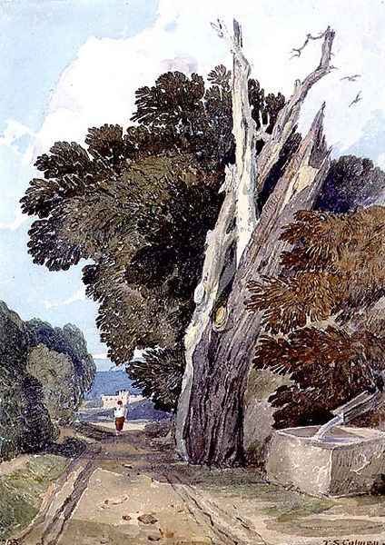 A Spanish Chestnut Tree Struck by Lightning Oil Painting by John Sell Cotman