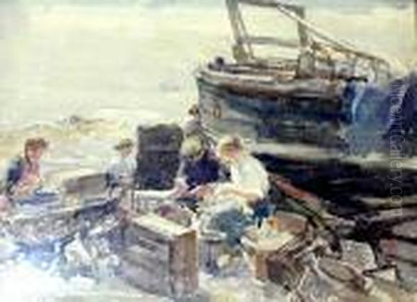 A Fisher Family Oil Painting by David Foggie