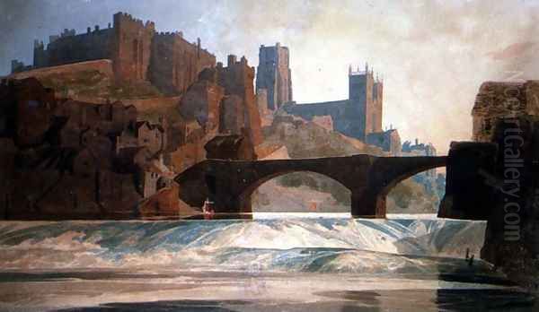 Durham Castle and Cathedral, c.1809-10 Oil Painting by John Sell Cotman