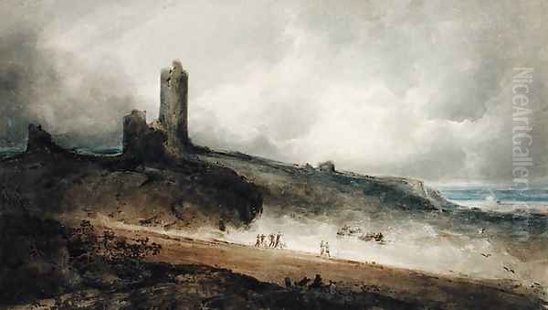 Aberystwyth Castle Oil Painting by John Sell Cotman