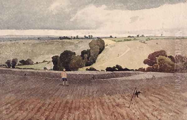 A Ploughed Field, c.1808 Oil Painting by John Sell Cotman