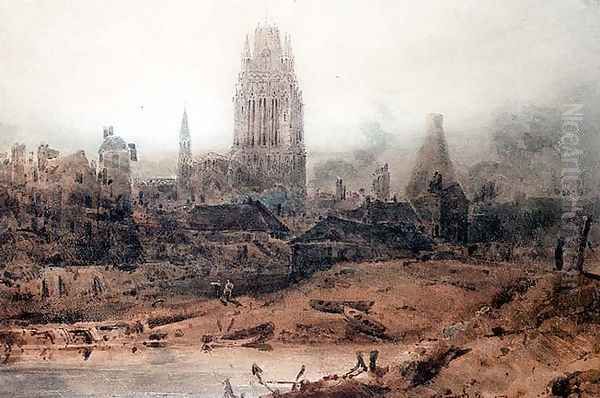 St. Mary Redcliffe, Bristol, 1802 Oil Painting by John Sell Cotman