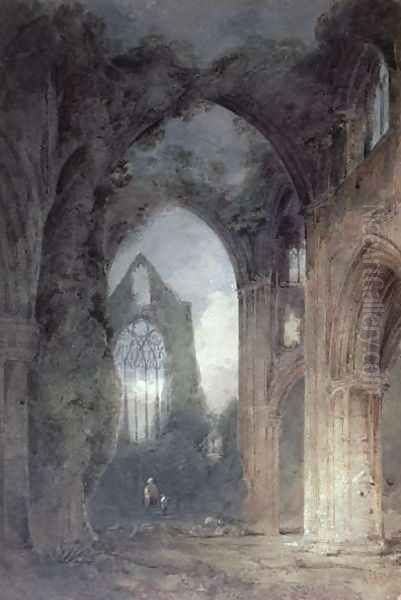 Tintern Abbey by Moonlight Oil Painting by John Sell Cotman