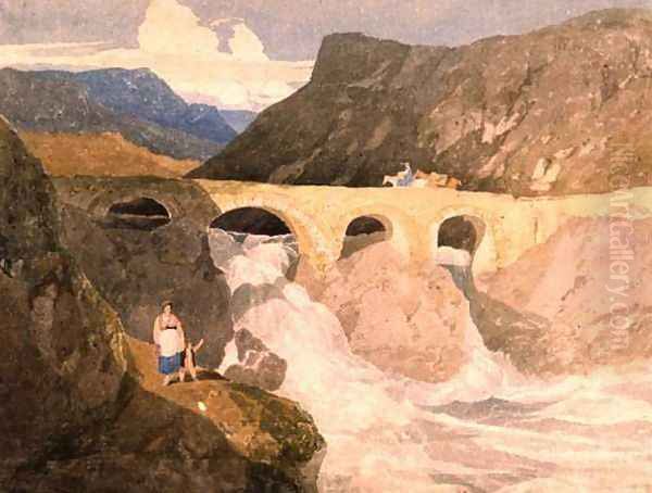 Road to Capel Curig, North Wales Oil Painting by John Sell Cotman