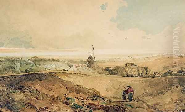 A View from Welton, Yorkshire, 1804 Oil Painting by John Sell Cotman