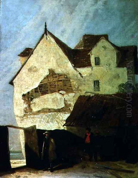 Old Houses at Gorleston Oil Painting by John Sell Cotman