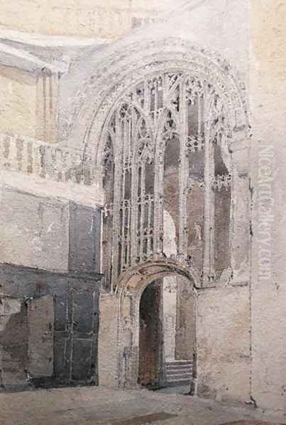 A Screen, Norwich Cathedral Oil Painting by John Sell Cotman