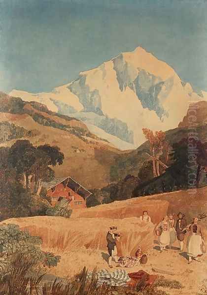 View of the Jungfrau-Horn, 1809 Oil Painting by John Sell Cotman