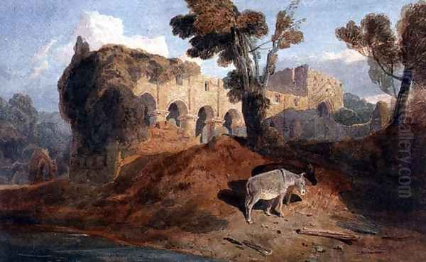 Buildwas Abbey Oil Painting by John Sell Cotman