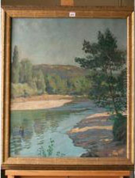 Baignade Dans La Vezere Oil Painting by Constantin Font