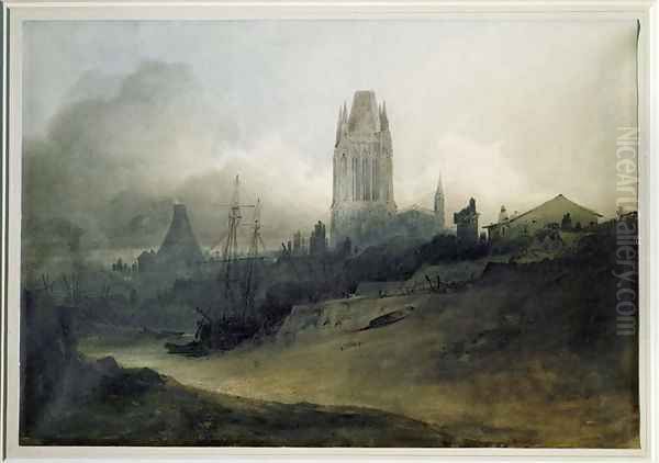 St. Mary's Redcliffe, Bristol, Dawn Oil Painting by John Sell Cotman