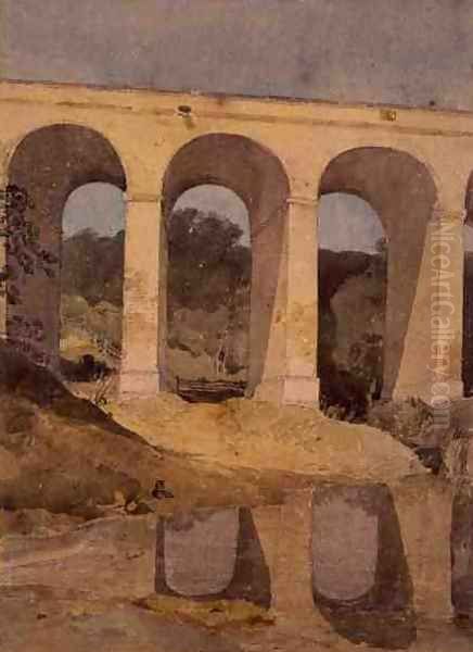 Chirk Aqueduct, 1806-7 Oil Painting by John Sell Cotman