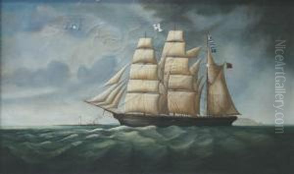 An English Frigate Off The Coast Oil Painting by Daniele Fontana