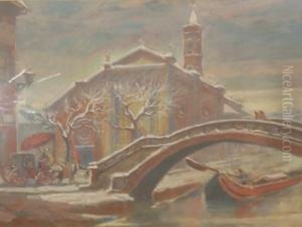 Paesaggio Con Chiesa Sotto La Neve by Daniele Fontana