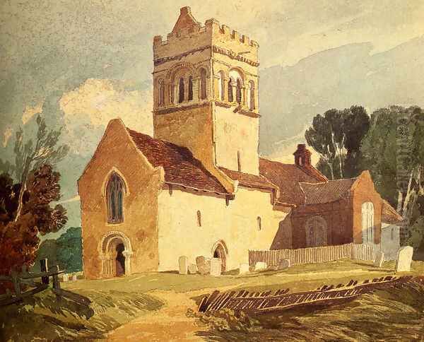 Gillingham Church, Norfolk Oil Painting by John Sell Cotman