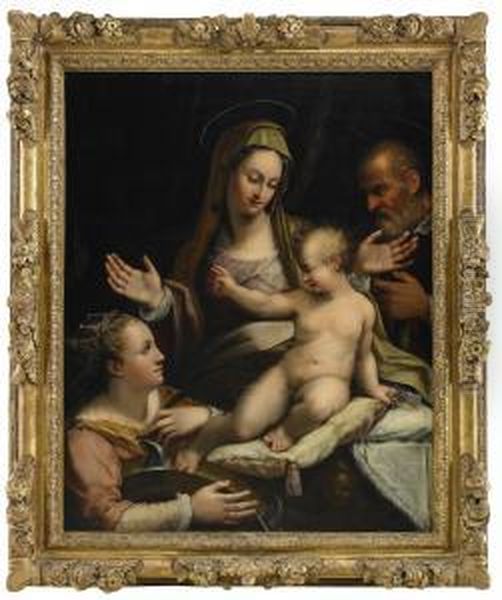 Den Heliga Familjen Med Den Heliga Katarina Av Alexandria Oil Painting by Lavinia Fontana