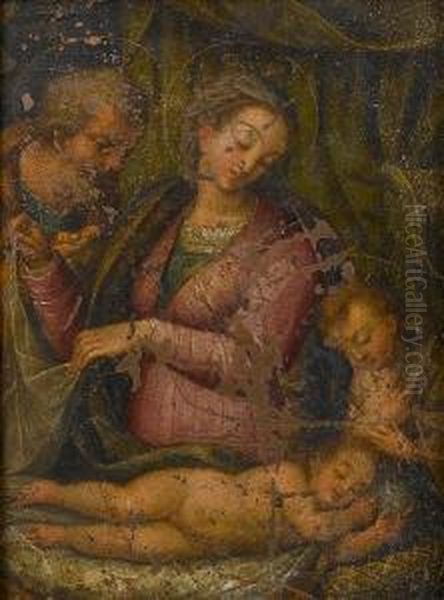 The Holy Family With The Infant Saint John The Baptist Oil Painting by Lavinia Fontana