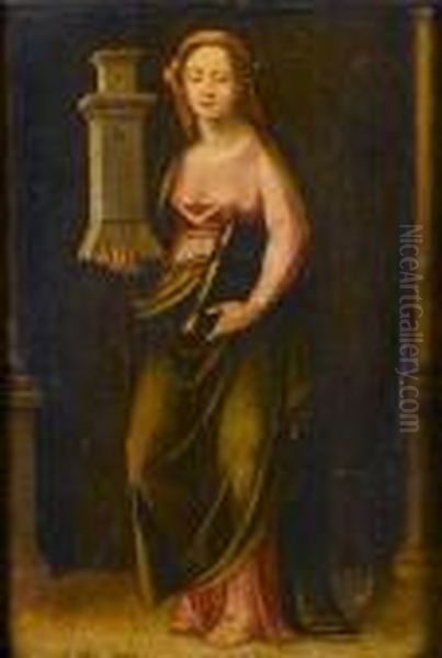 Saint Barbara Oil Painting by Prospero Fontana