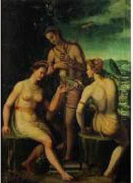 Les Trois Parques Oil Painting by Prospero Fontana