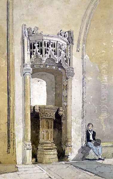 The East End of the Beauchamp Chapel in Norwich Cathedral Oil Painting by John Sell Cotman