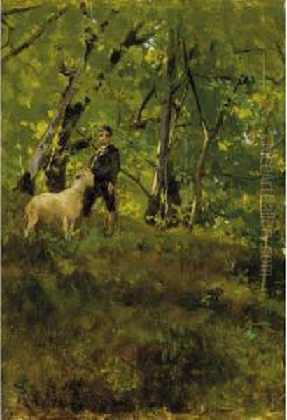 Pastorello Nel Bosco Oil Painting by Roberto Fontano