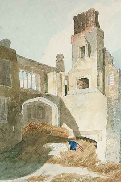 East Barsham Hall Oil Painting by John Sell Cotman