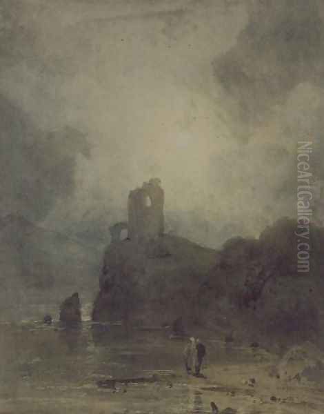 Dolbadern Castle Oil Painting by John Sell Cotman