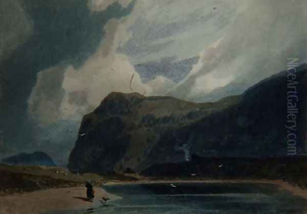 Mountain Scene in Wales 1810 Oil Painting by John Sell Cotman