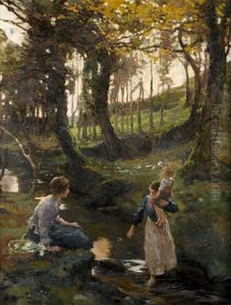 The Ford Oil Painting by Elizabeth A.Stanhope Forbes