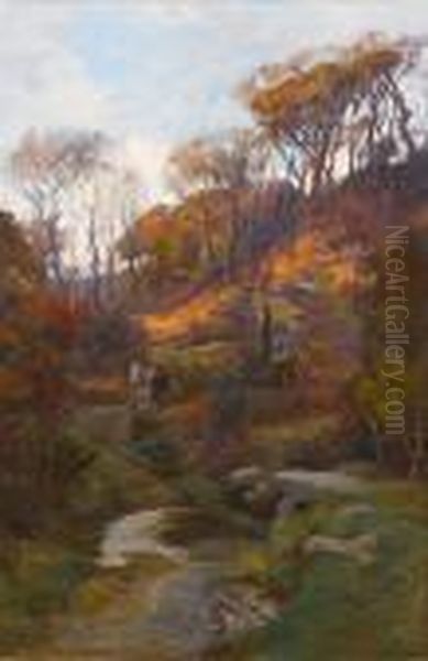 The Path To The Village Oil Painting by Elizabeth A.Stanhope Forbes