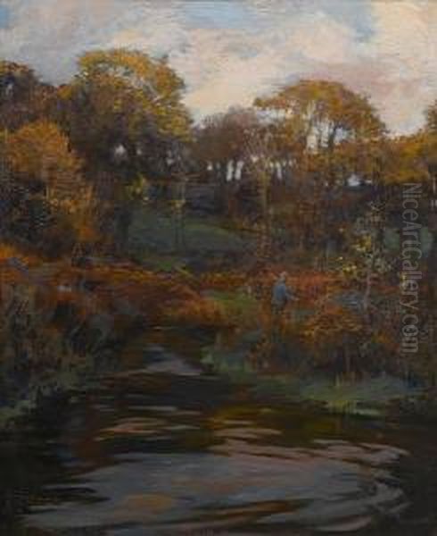 The Autumn Gardener Oil Painting by Elizabeth A.Stanhope Forbes