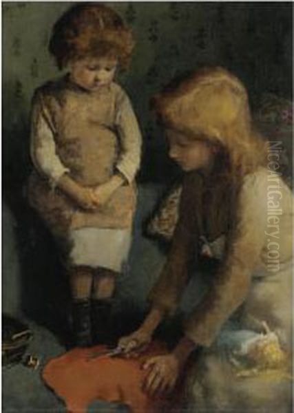 Little Sister Oil Painting by Elizabeth A.Stanhope Forbes