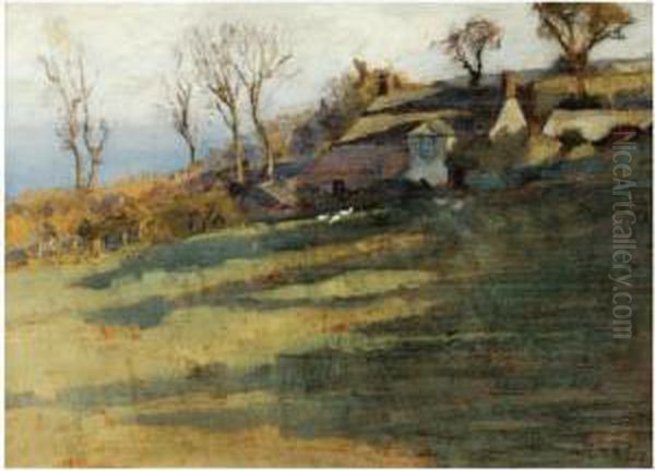 Penzer House, Newlyn Oil Painting by Elizabeth A.Stanhope Forbes