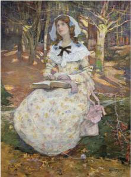 The Open Book Oil Painting by Elizabeth A.Stanhope Forbes