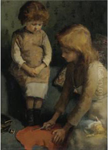 Little Sister Oil Painting by Elizabeth A.Stanhope Forbes