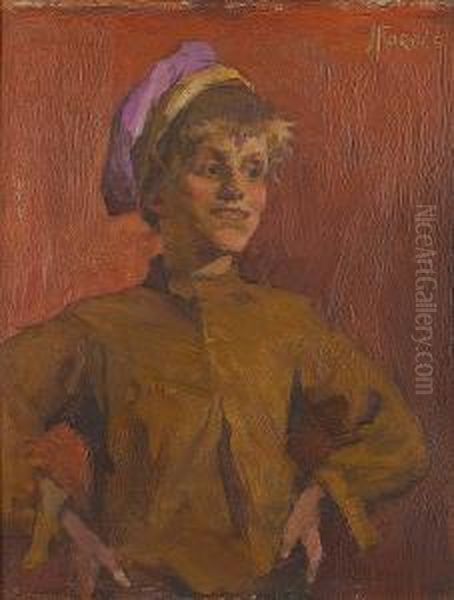 Joe: Portait Of A Young Boy Oil Painting by Elizabeth A.Stanhope Forbes