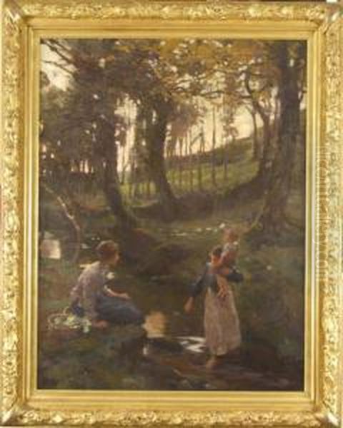 The Ford Oil Painting by Elizabeth A.Stanhope Forbes