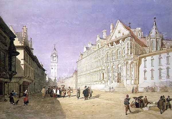 The Hotel de Ville, Ghent Oil Painting by John Sell Cotman