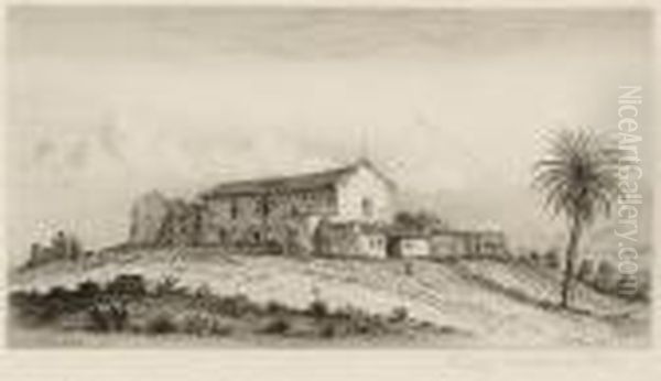 View Of San Diego Mission, 
California, Pl. 1, From Etchings Of The Franciscan Missions Of 
California Oil Painting by Henry Chapman Ford