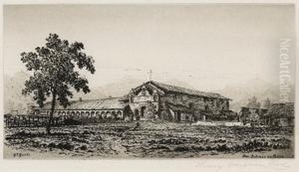 View Of San Antonio De Padua 
Mission, California, Pl. 14, From Etchings Of The Franciscan Missions Of
 California Oil Painting by Henry Chapman Ford