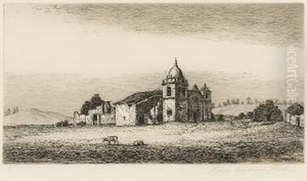 View Of San Carlos Borromeo Of 
Monterey, California, Pl. 17, From Etchings Of The Franciscan Missions 
Of California Oil Painting by Henry Chapman Ford