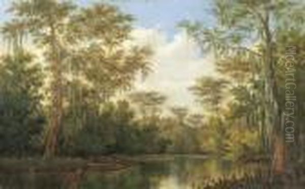 Water Lilies And Spanish Moss Oil Painting by Henry Chapman Ford